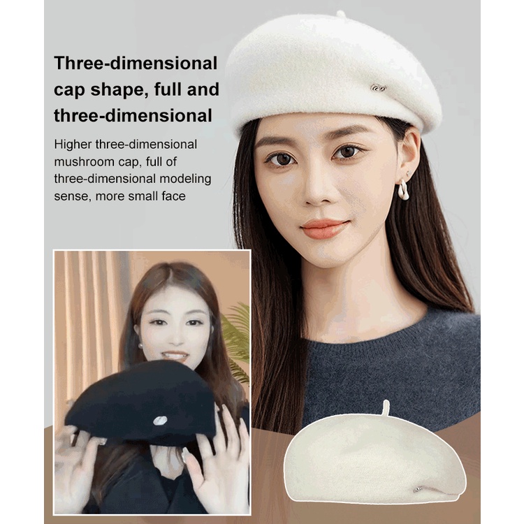 Mũ beret Len Thời Trang Cao Cấp