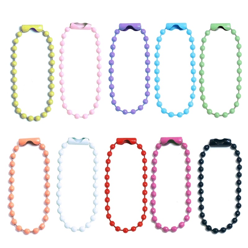 Ppy Gói 100 Dây chuyền đính cườm tráng men bền bỉ Chuỗi hạt đầy màu sắc để làm đồ trang sức DIY Crafters Móc khóa trang trí
