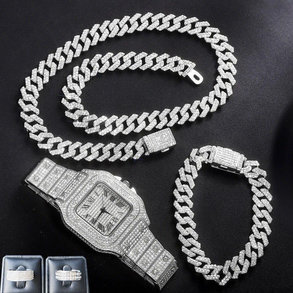 Combo 5 món đồng hồ phụ kiện mã D5 bản titan không gỉ