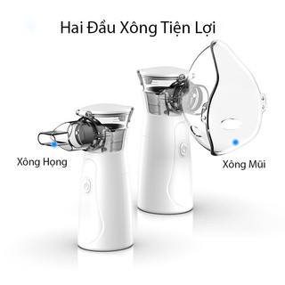Có PIN sạc - Máy Xông Mũi Họng Nebulizer Cho Trẻ Em Và Người Lớn Công Nghệ Nhật Bản Giúp Vệ Sinh Mũi Họng