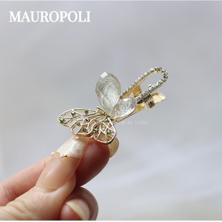 Mauropoli [Sẵn Sàng] Kẹp Tóc Bướm Ngọt Ngào Phụ Kiện Đầu Tiên Pháp Cổ Tích Bên Nổ Kẹp Trán Tóc Gãy Retro Kẹp Tóc