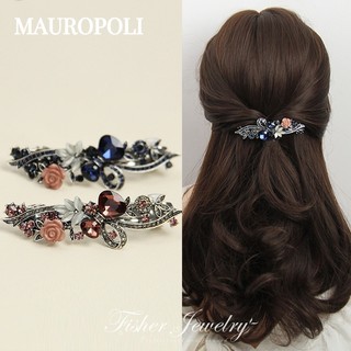 Mauropoli [Hàng Có Sẵn] Kẹp Tóc Đuôi Ngựa Cỡ Lớn Đính Đá Cổ Điển Mới