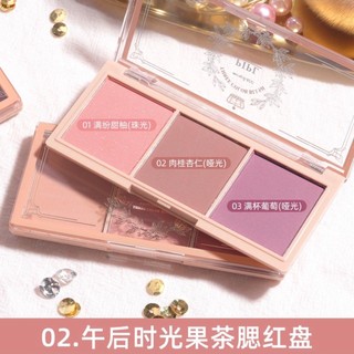 Phấn má hồng 3 ô PIPLSONBEAUTY dạng bột nén Trang Điểm