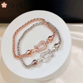 ❤ Chính Hãng Niche Vòng Tay Màu Vàng Hồng Khóa Hình Móng Ngựa Dễ Phối Đồ Trang Sức Cho Cặp