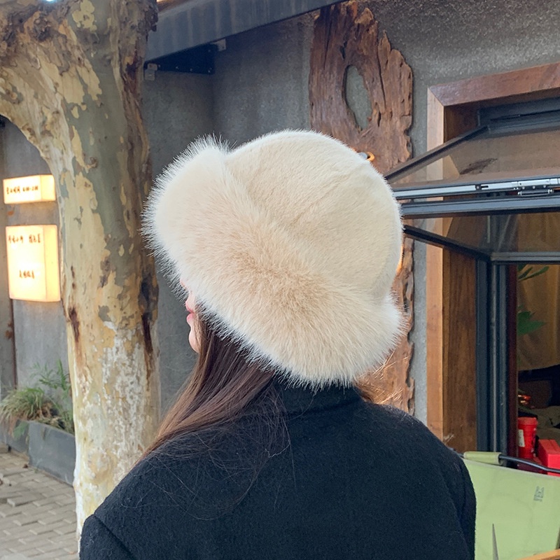 Mũ Nón beret phủ lông nhân tạo giữ ấm tai xinh xắn thời trang mùa đông (Tuyển   )