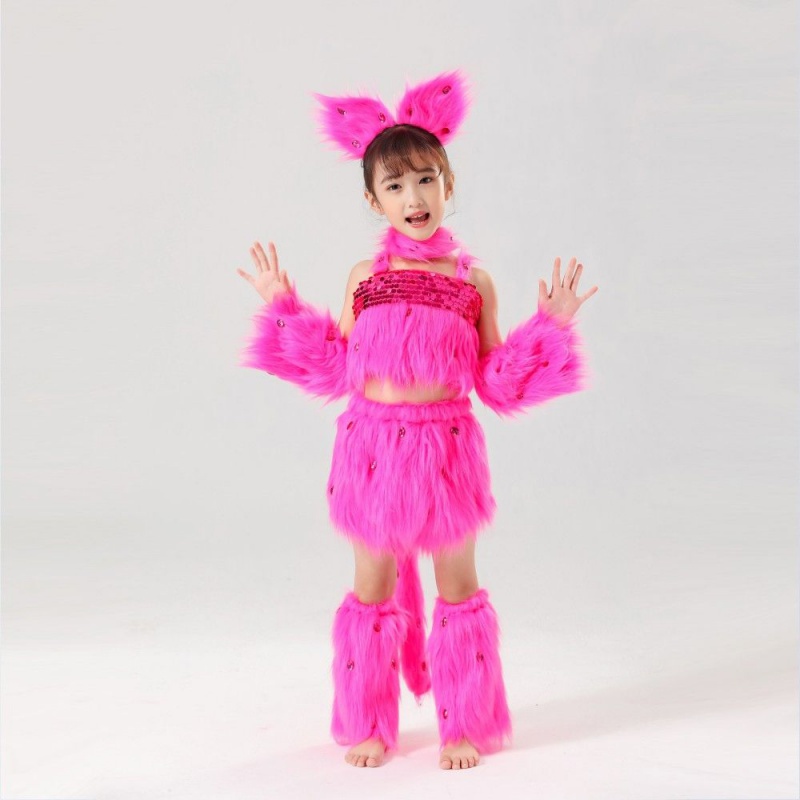 💕Chỗ💕 Quần Áo Trẻ Em Động Vật Múa Trang Phục Quần Áo Cho Bé Gái 3 Đến 14 Tuổi Mèo Ba Tư Trang Phục Mới Lạ Halloween Giáng Sinh