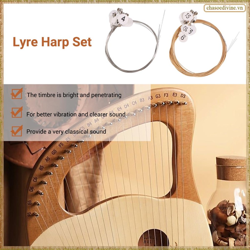 [K O G X] 16 Cái / bộ Bộ Dây Đàn Cầm Lyre Cho 16 Dây Lyre Harp Cần Thiết Phụ Kiện