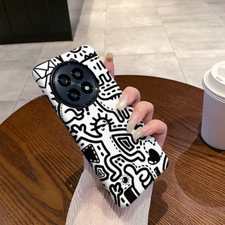 Ốp điện thoại Line Graffiti phù hợp cho OnePlus 13, màng silicone chống rơi, mờ, bảo vệ đơn giản, hàng mới xu hướng