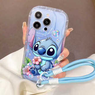 Stitch Hoa Dâu Tây Dành Cho Realme Note 50 60 60X 70 70T C67 C61 C53 C51 C75 C63 C20 C31 C55 C35 C33 C30 C30S Phim Hoạt Hình Bé Gái Bé Trai TPU Dây Điện Thoại Trường Hợp