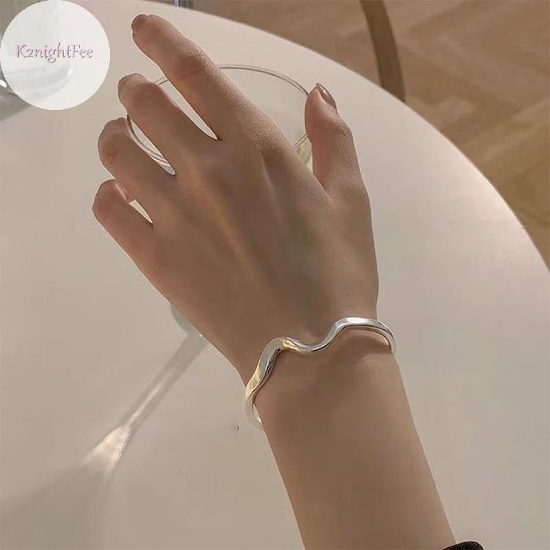 K2nightfee Bạc Bóng Không Đều Mobius Vòng Tay Có Thể Điều Chỉnh Cá Tính Dây Đeo Tay Dành Cho Nữ VN
