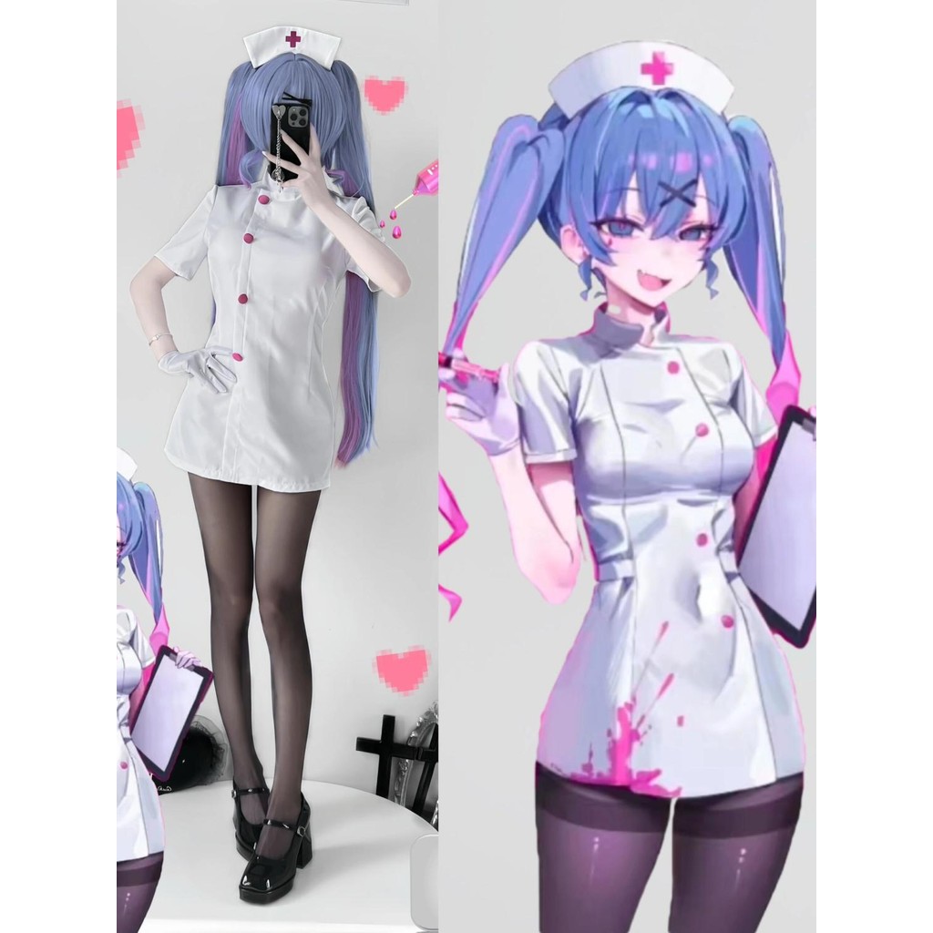 Hatsune Miku cos Quần Áo Giả Tưởng Người Giúp Việc Y Tá Trang Phục