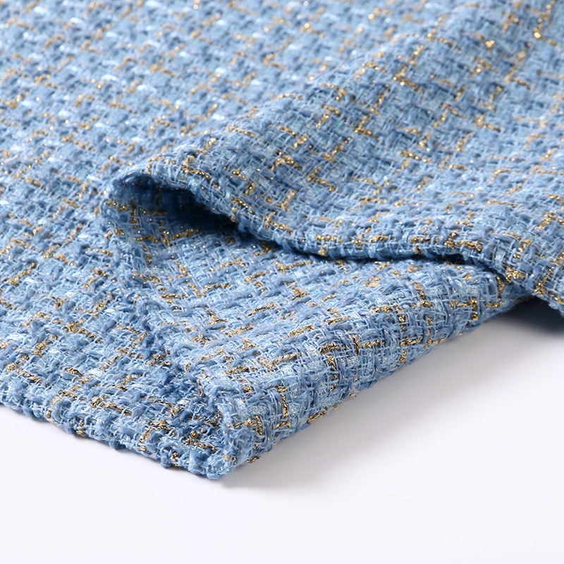 Vải Tweed Lưới 45x150cm - Lụa Vàng Len, Chất Liệu DIY Cho Áo Khoác Nữ TJ20845