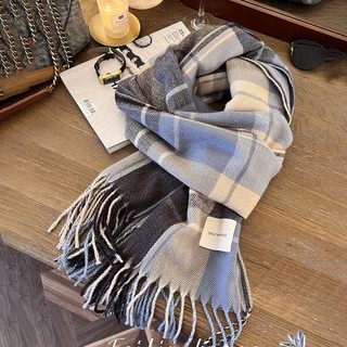 Khăn pashmina kẻ sọc mùa đông, dày mềm mại, họa tiết thanh lịch