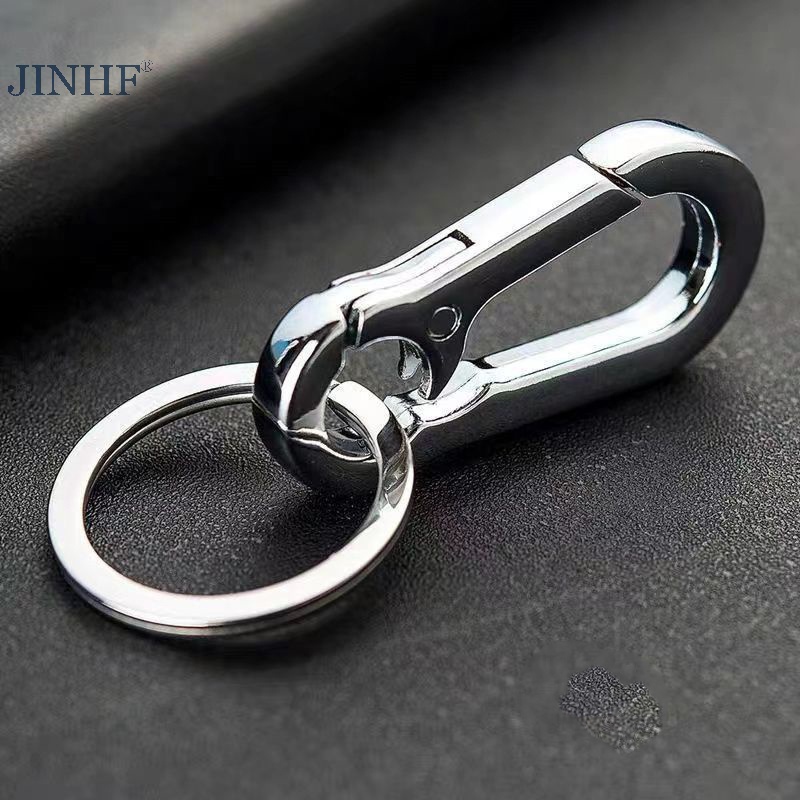 JINHF Nam Thép Không Gỉ Móng Ngựa Khóa Leo Móc Khóa Chống Mất Khóa Thời Trang Móc Khóa Trang Trí Ô Tô Quà Tặng HOT