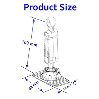 [Còn hàng] Giá đỡ đầu bi OAKANDME 17mm, Đế dán bảng điều khiển ô tô xoay 360 độ, Giá đỡ hỗ trợ thanh kết nối mở rộng thực tế Phụ kiện ô tô