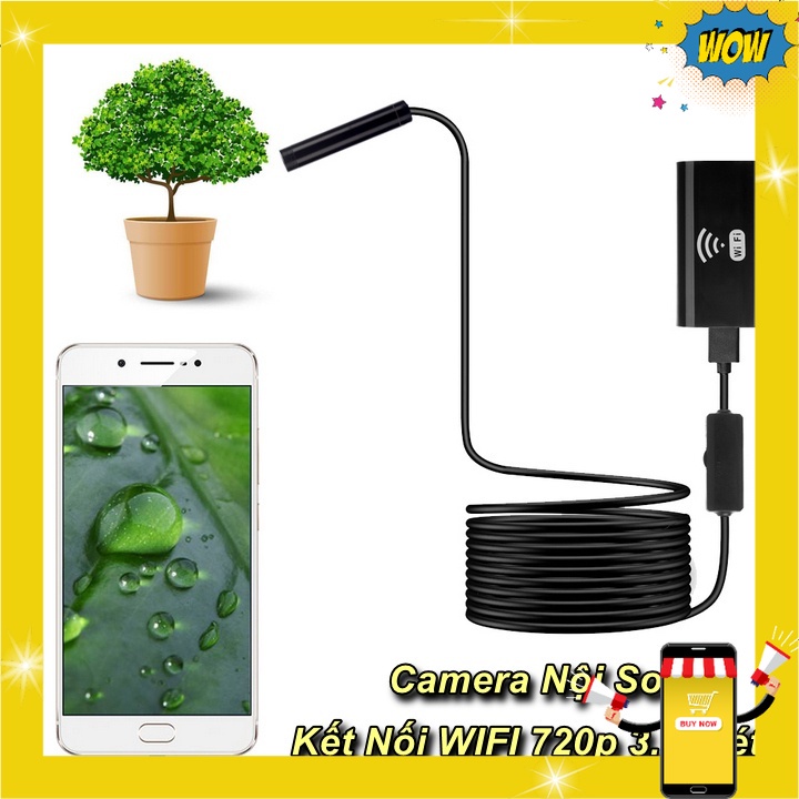 [HCM] Camera Nội Soi Kết Nối WIFI 720p HD Endoscope YPC 3.5 Mét Chống