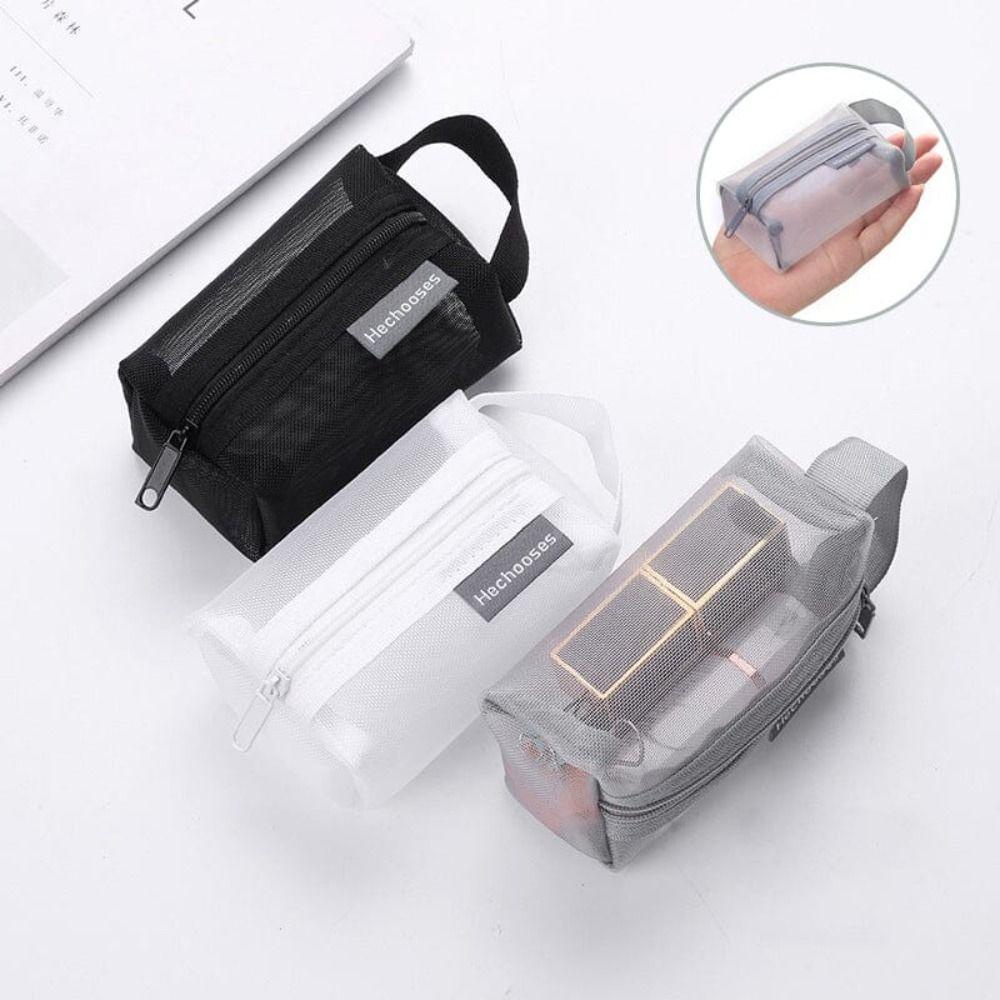 Ví đựng tiền xu có dây kéo Mini SLICELLIFE, Túi lưu trữ lưới vuông nhẹ thoáng khí, Túi đựng chìa khóa dung tích lớn di động