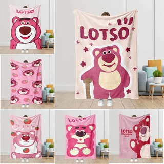 Lotso Dâu Gấu Flannel Chăn Gấu Hồng Chăn Quà Tặng Thiết Thực Cho Gia Đình Và Bạn Bè In Một Mặt Flannel Chăn Điều Hòa Không Khí Chăn Ngủ Văn Phòng Chăn