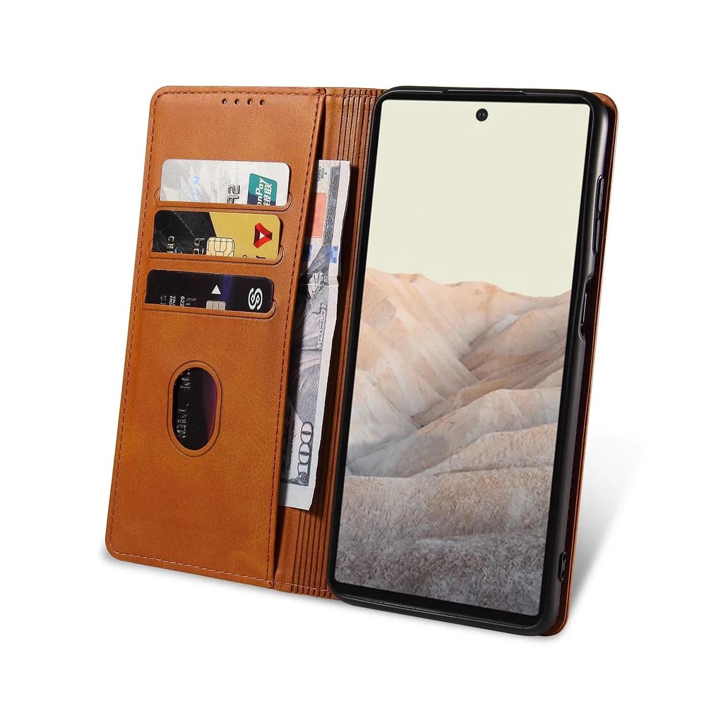 Ví lật có ngăn đựng thẻ Ốp điện thoại cho Google Pixel 5 5XL 5A 6A 7A 6 7 8 9 Pro 5g Vỏ chống sốc bằng da PU từ tính