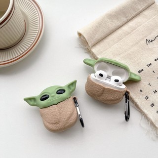 Ốp Vỏ Bảo Vệ Hộp Sạc Tai Nghe airpods Pro 2 1 2 3 bluetooth Không Dây Chất Liệu Silicon Hình yoda baby