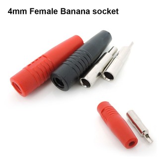 5 Cái / 1 Cặp Đồng 4 Mm Cách Nhiệt Chuối Nữ Ổ Cắm Jack Cắm Dây Đồng Hàn Cáp Kết Nối Đỏ Đen F @ 2VN