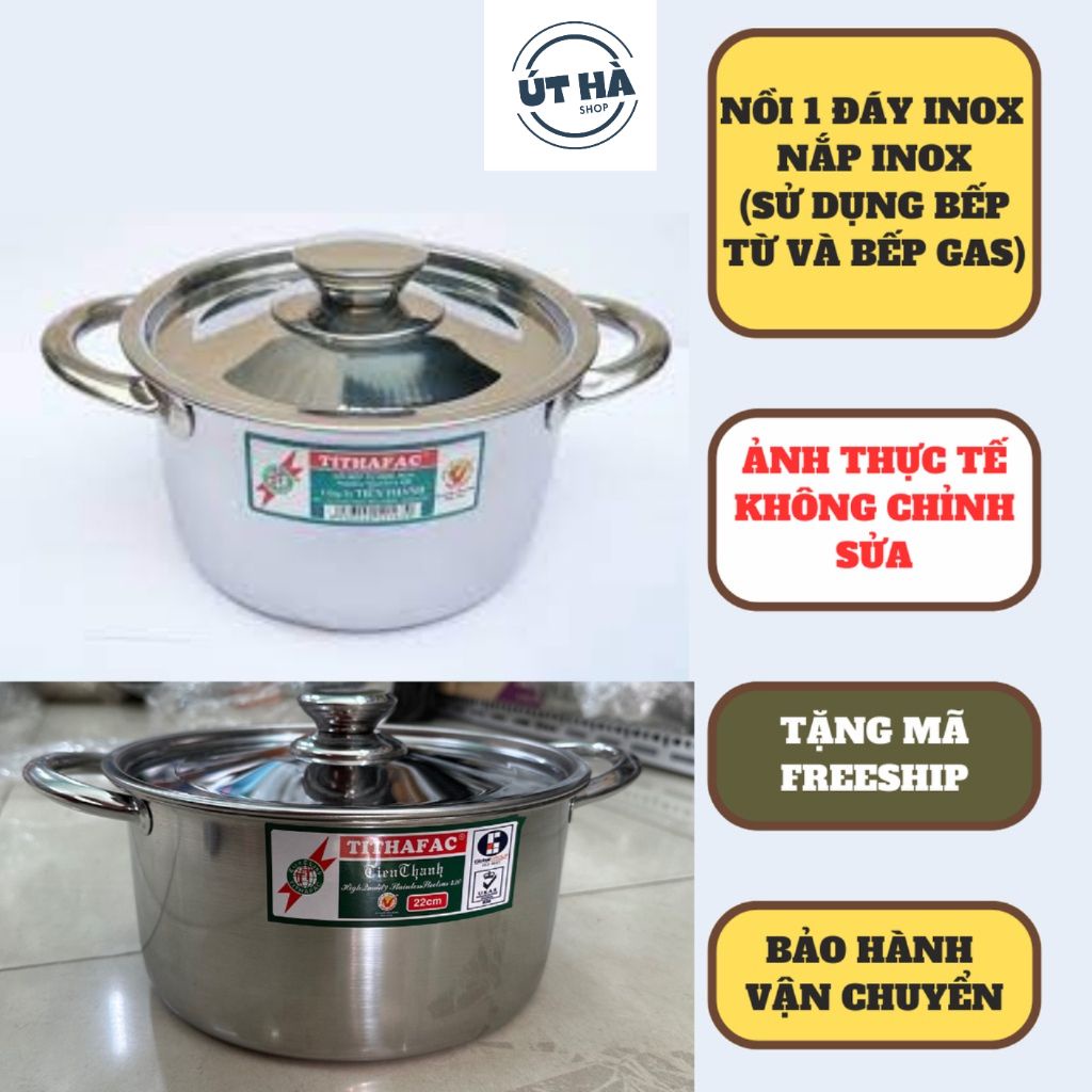 🍲 Nồi Inox Tithafac Dày Dặn Sáng Bóng Inox 430 🔥 Dùng Được Bếp Từ | Nồi Nấu Ăn Gia Đình Đủ Size | BigBuy360 - bigbuy360.vn