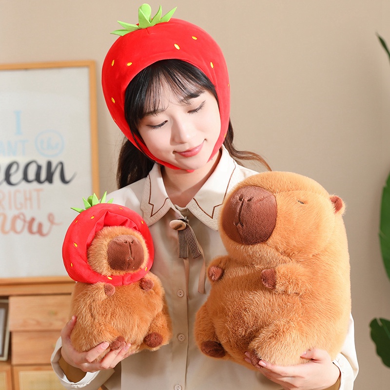 Capybara Thỏ sang trọng đồ chơi dễ thương khủng long bơ trái cây búp bê Lena gấu nhồi bông Teddy gấu búp bê Capybara plush toy siêu mềm Búp Bê Nhồi Bông Capybara Mềm Mại Đáng Yêu Gấu Bông Mô Phỏng Capybara Rytanda