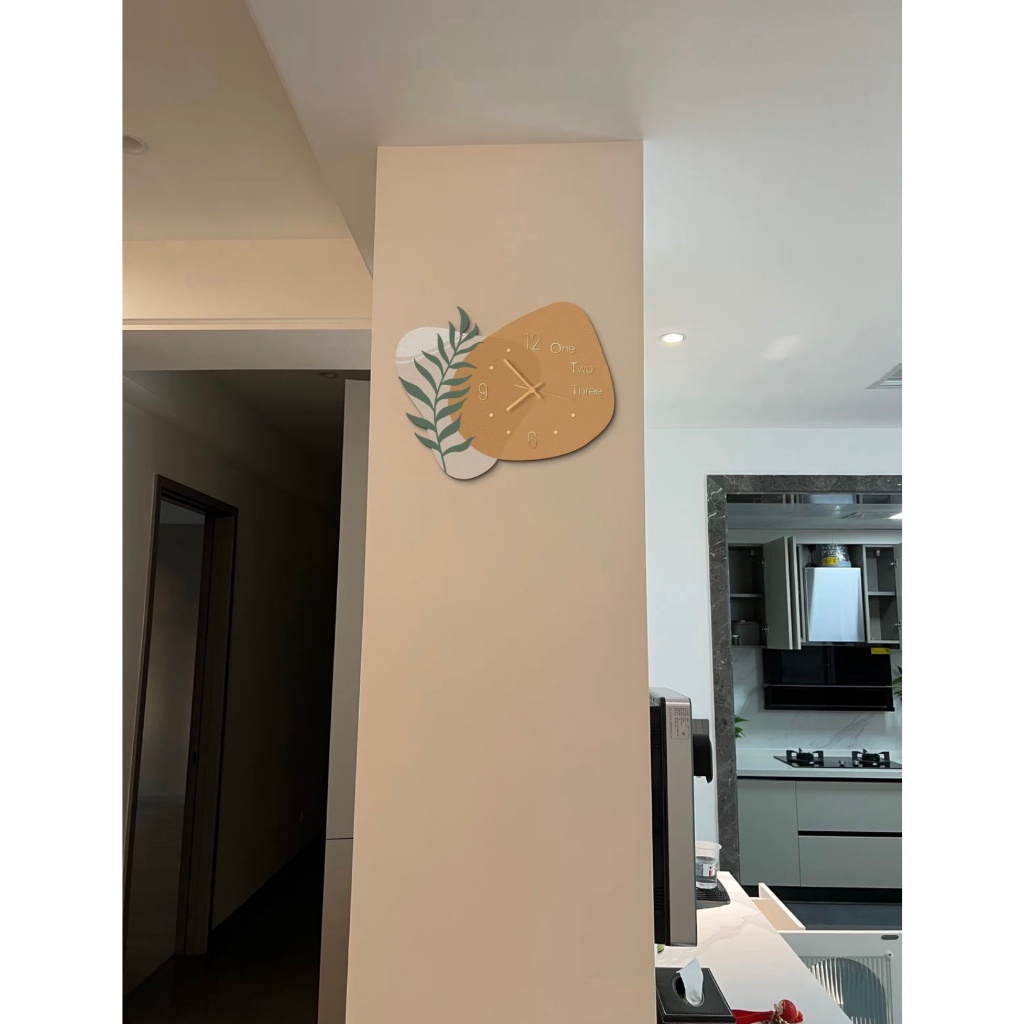 Tranh Đồng Hồ 3D Led Chiếc Lá Thưa Tráng Gương Cao Cấp Trang Trí Nhà Cửa - OHA Decor