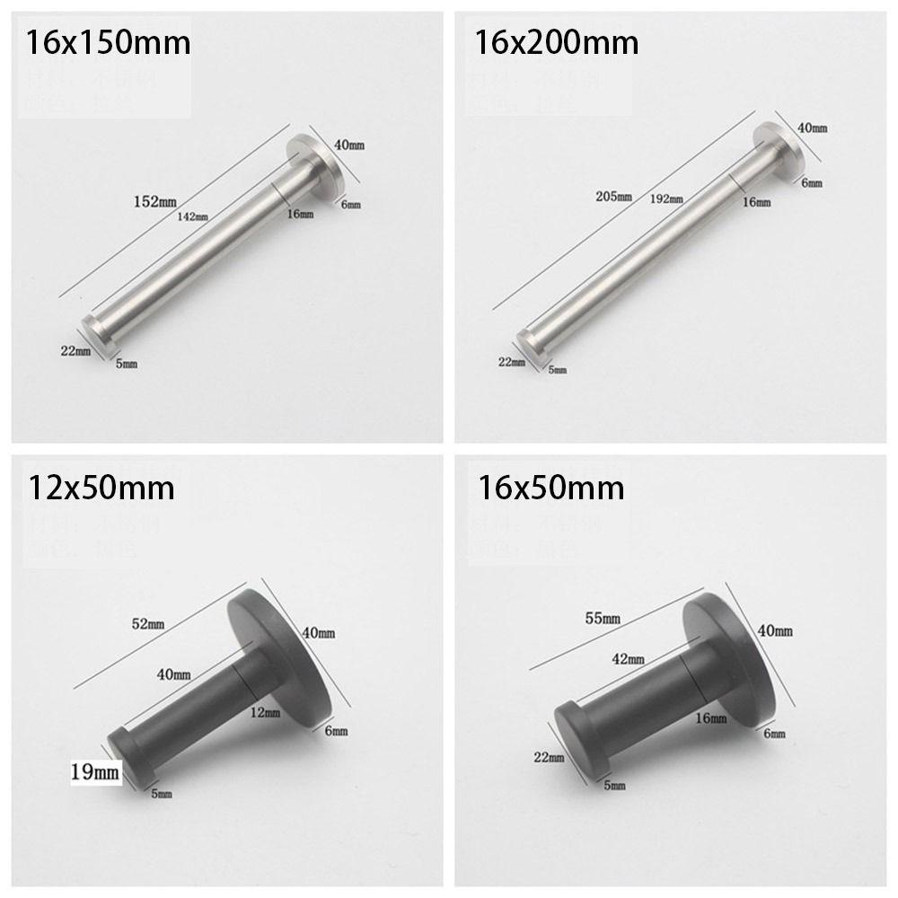 YICA 1 Cái Giá Treo Khăn, Phụ Kiện Phần Cứng Phòng Tắm Bằng Thép Không Gỉ Móc Quần Áo Đơn, Màu Đen Bạc Bền Có Ốc Vít Móc Đấm Tường Hình Trụ