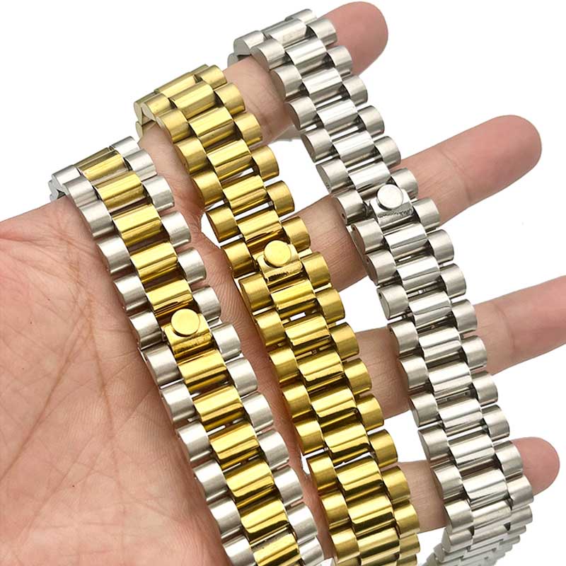 Dây Đeo Đồng Hồ Bằng Thép Không Gỉ 20mm 3 Hạt Chuyên Dụng Cho rolex