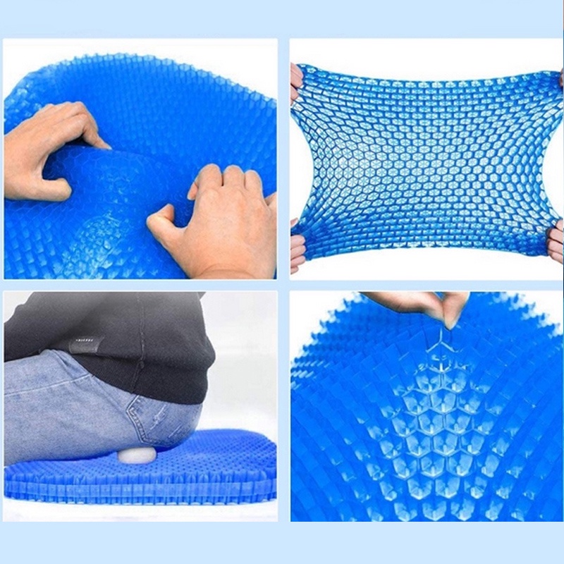 Đệm Ngồi Silicon 3D 2 Lớp Thoáng Khí Nệm Ngồi Ghế Ô Tô, Ệm Lót Ghế Silicon Văn Phòng Chống Đau Mỏi Lưng