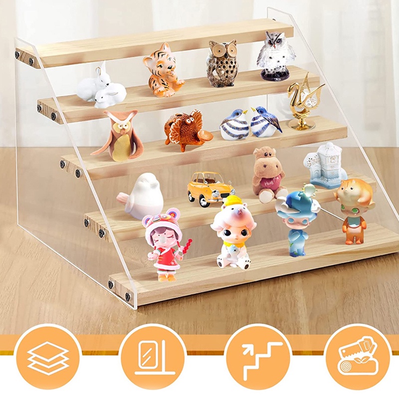 2-5 Tầng Kệ Trưng Bày Bằng Gỗ Kệ Để Mô Hình Mini Kệ Để Nước Hoa Đồ Chơi Kệ Trang Trí Giá Đỡ Trưng Bày Kệ Bậc Thang