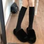Tất dài nữ BORAGETE, Tất bê dệt kim thông thường bằng vải Cotton, Đùi len nguyên khối Vớ Skinny Kneepad Tất dài đến đầu gối