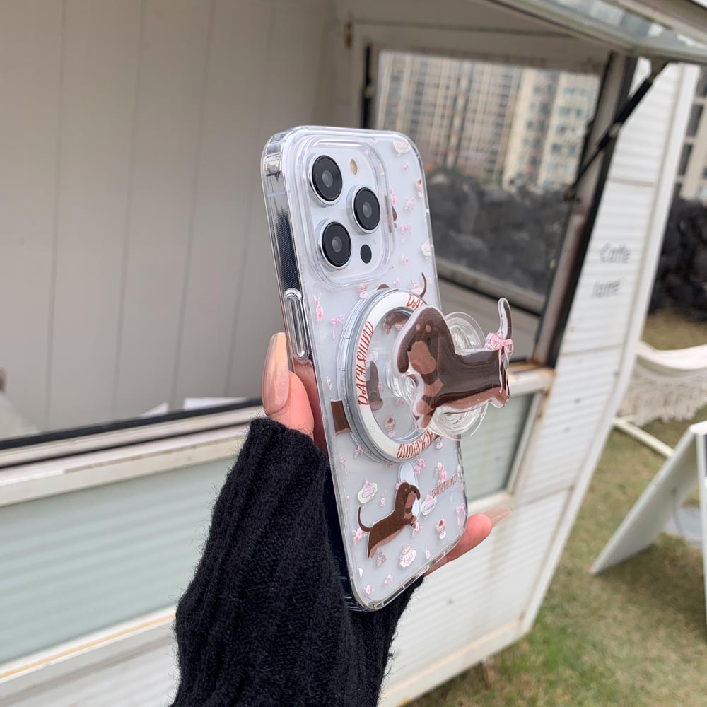 Vỏ cứng Tương thích với iPhone 11 12 12Pro 12ProMax 13 13Pro 13ProMax 14 14Pro 14ProMax 15 15Pro 15ProMax 16 16Pro 16ProMax 17 Vỏ nam châm họa tiết xúc xích phân mảnh