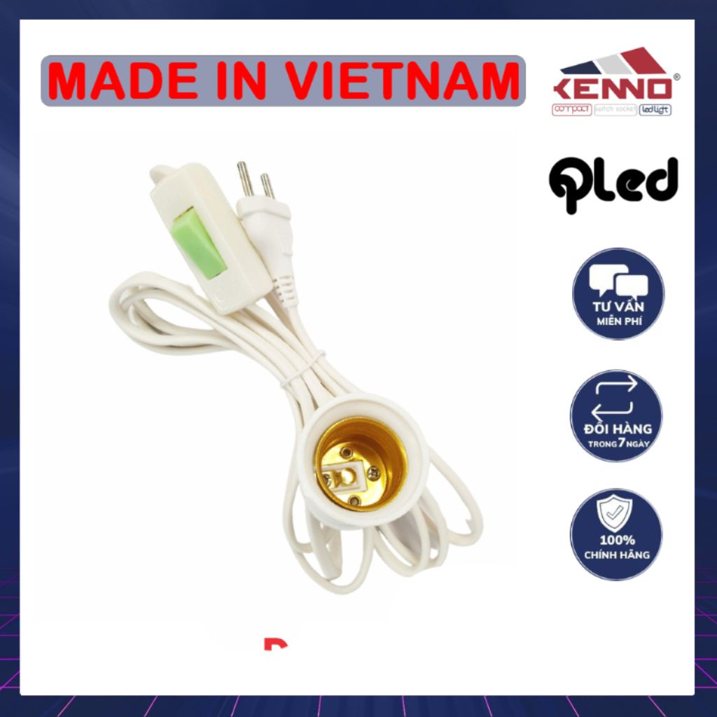 Bộ dây đuôi đèn liền công tắc Qled/Kenno DS sẵn phích cắm
