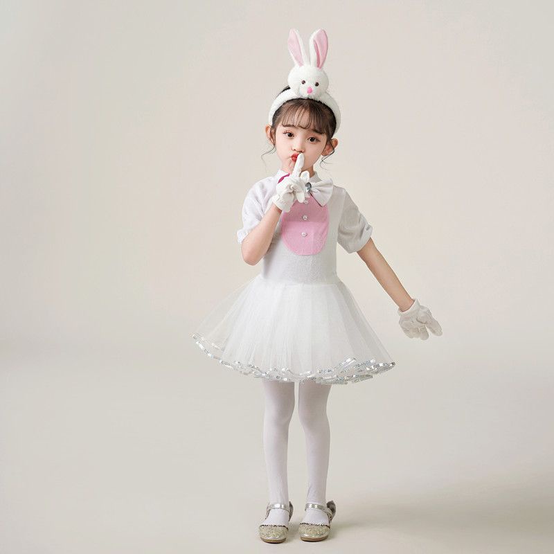 💕Chỗ💕 Quần Áo Trẻ Em Động Vật Múa Trang Phục Quần Áo Cho Bé Gái 3 Đến 14 Tuổi Mèo / Thỏ Trang Phục Mới Lạ Halloween Giáng Sinh