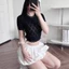Áo Thun Ren Tay Ngắn Cổ Tròn Kiểu Dáng Croptop, Áo Kiểu Nữ Ren Ôm Body Chất Xốp Quyến Rũ Cho Nữ_A4