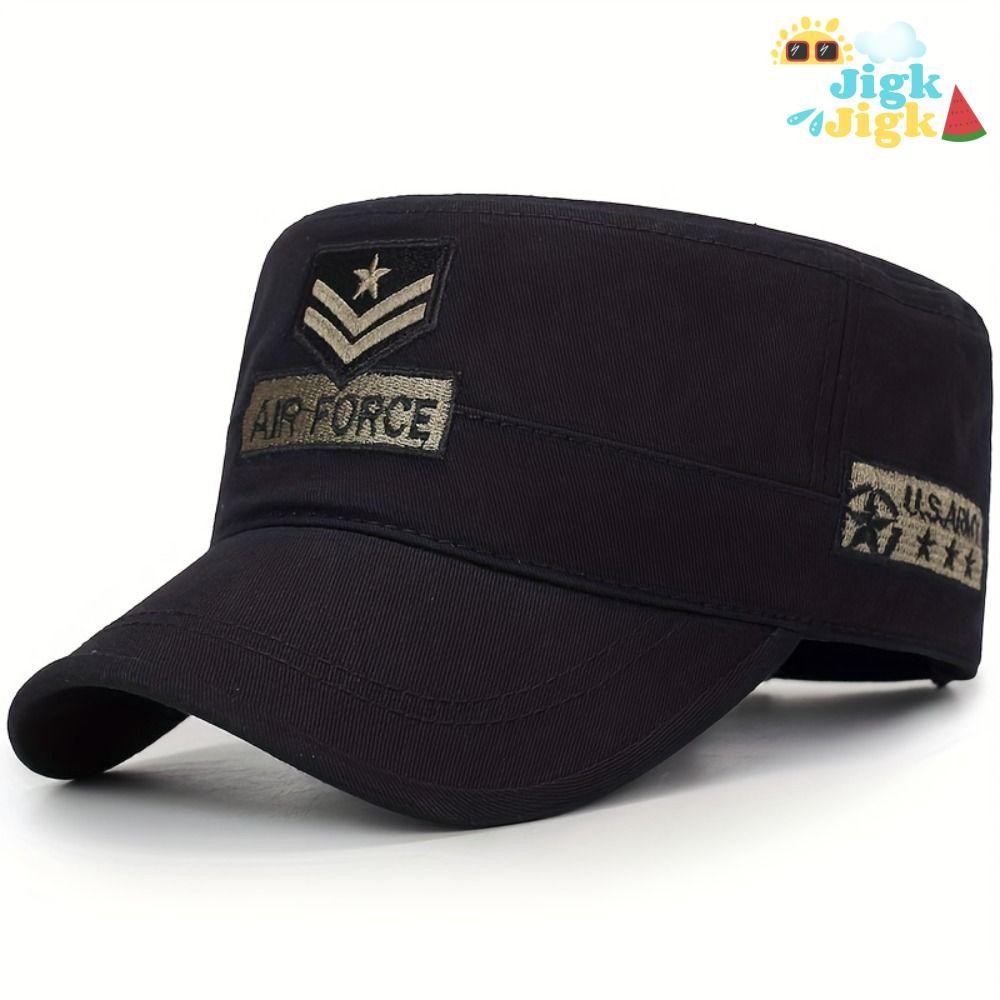 Mũ Cadet JIGK, Mũ bóng chày thông thường chống nắng, Mũ lưỡi trai phẳng thoáng khí ngoài trời có thể điều chỉnh thời trang cho nam giới