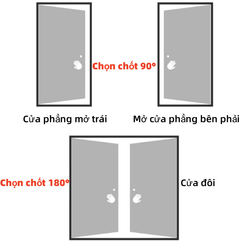 Bộ Chốt Cửa Dạ Quang 180° Chất Lượng Cao, Khóa Cửa Chuyên Nghiệp, Khóa Cửa Trượt Hợp Kim Kẽm