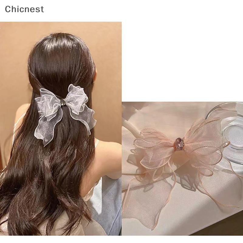 [Chc] Kẹp tóc nơ lớn, kẹp vuốt chắc chắn cho đuôi ngựa, phụ kiện tóc nữ [VN]