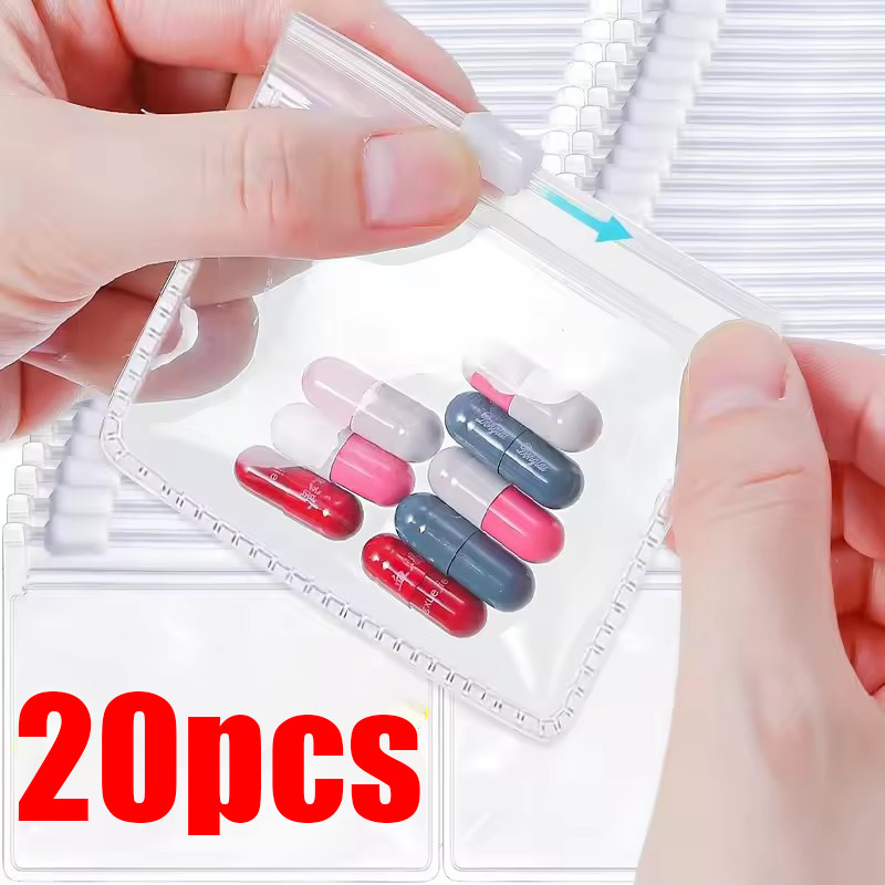 5-20 Túi Phân Loại Thuốc Eva - Túi Niêm Phong Viên - Nhiều Ngăn, Có Thể Bảo Vệ, Chống Thấm Nước, Trong Suốt - Hộp Đựng Thuốc Du Lịch - Dành Cho Vòng Cổ Bông Tai Ngọc