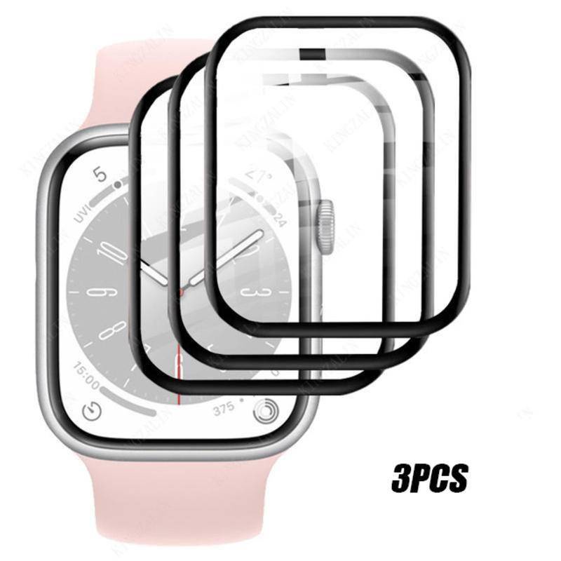 Dành Cho Apple Watch Series Ultra 1 2 3 4 5 6 7 8 9 10 SE 38mm 40mm 41mm 42mm Đen Edge Kính Cường Lực Phim Chống Ánh Sáng Xanh Chống Trầy Xước Bảo Vệ Màn Hình