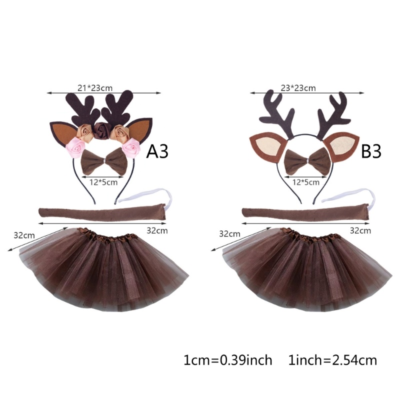 Dasbsug Trẻ Em Gạc Đầu Đuôi Bowtie Tutu Váy Halloween Trang Trí Tiệc