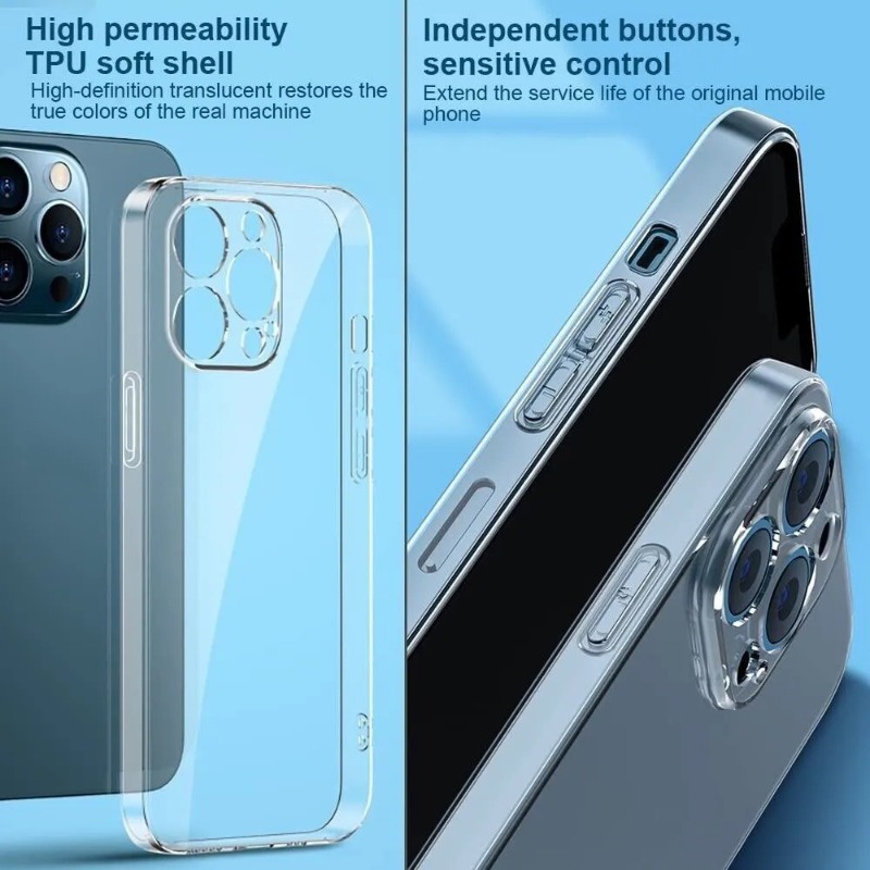 Cho iPhone 17 17e 16e 16 15 14 13 12 11 Pro Max Air Mini Plus XR XS Max 8 7 6 6s Plus SE Ốp Điện Thoại Trong Suốt Siêu Mỏng Silicon Mềm Ốp Lưng