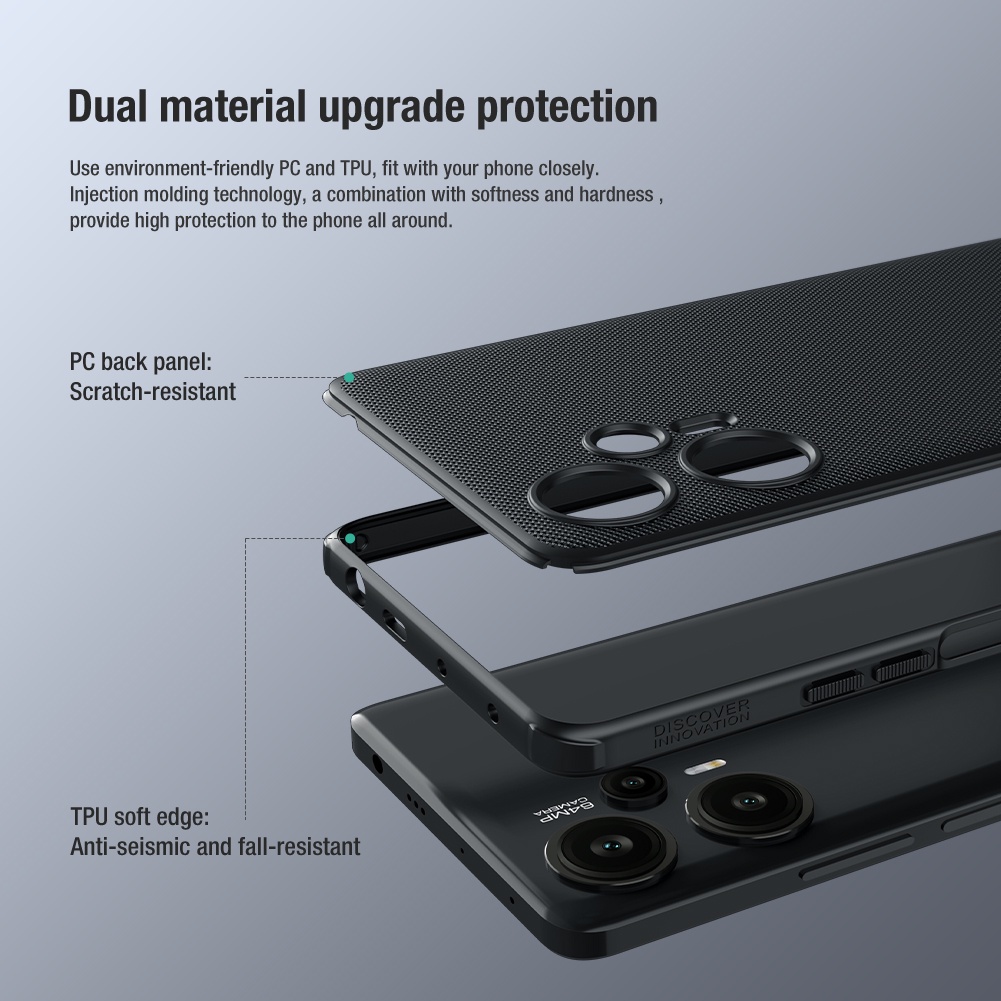 Ảnh Ốp điện thoại 
NILLKIN bằng PC cứng siêu mỏng chống sốc chống dấu vân tay cho Redmi Note 12 Turbo 2