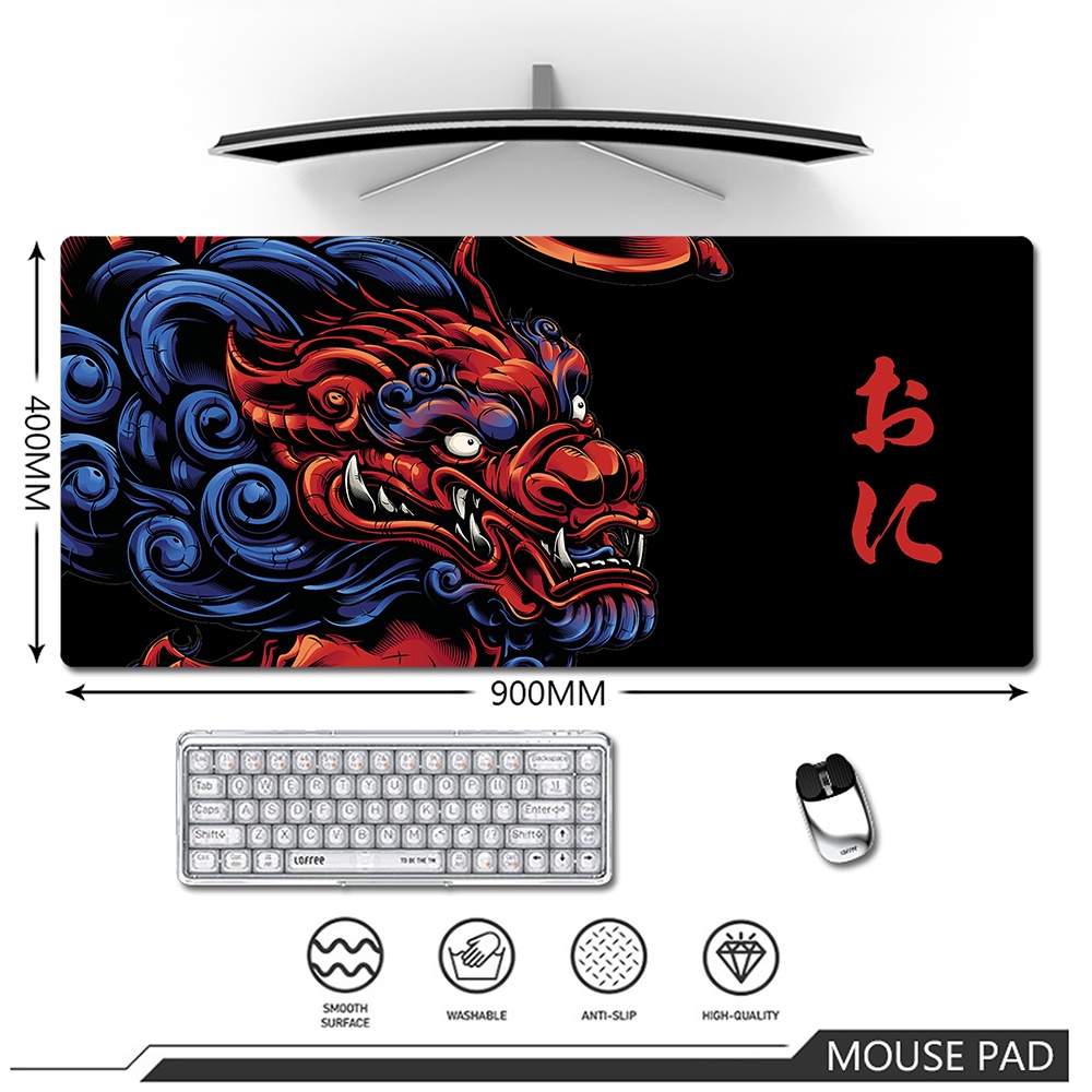 Phong Cách Nhật Bản Lớn Miếng Lót Chuột Nghệ Thuật Rồng Mousepad Đen Thảm XXL 900x400mm Văn Phòng Tại Nhà Cao Su Để Bàn Thảm Lớn Miếng Lót Bàn Phím