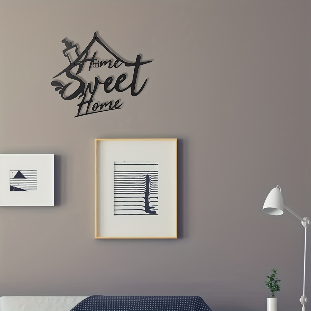 1 Biển hiệu treo tường kim loại "Home Sweet Home" - Trang trí cửa & tường nhà trang trại mộc mạc, Quà tặng tân gia cổ điển cho phòng khách, phòng ngủ & lối vào​