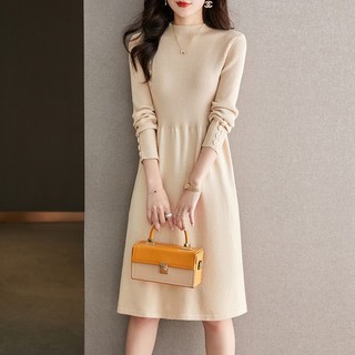 Đầm sweater Dệt Kim Ôm Eo Phong Cách Thời Trang Thu Đông Mới 2023