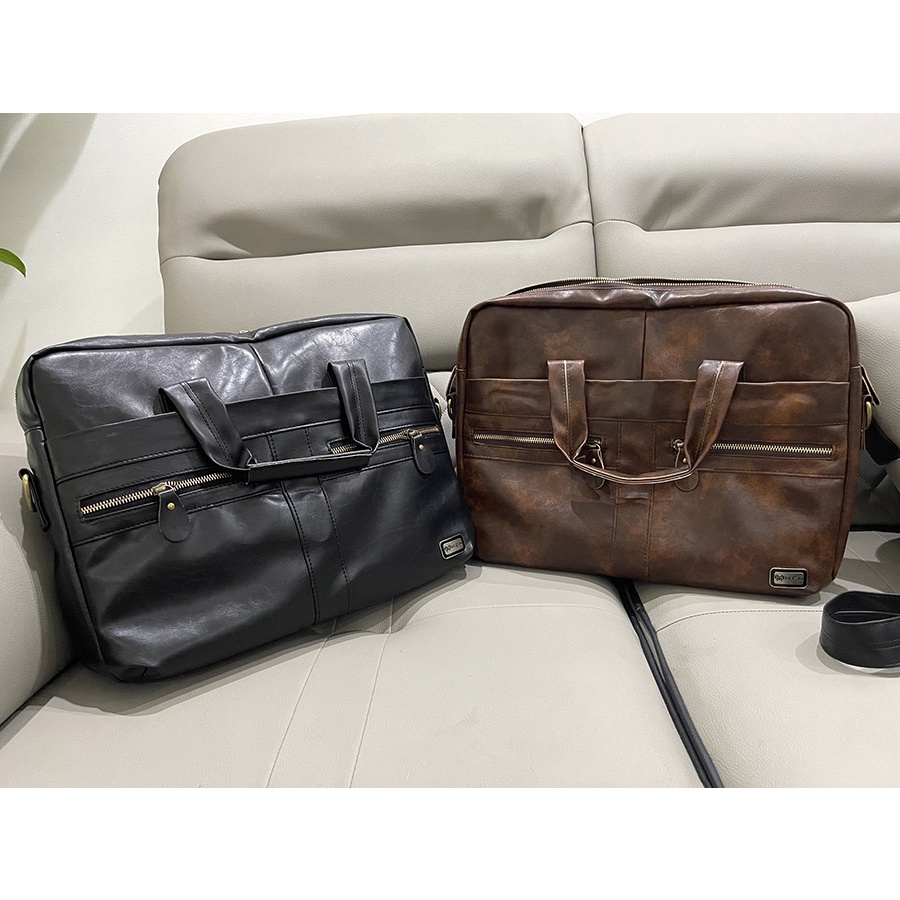{Mẫu mới} Túi da nam công sở laptop 15 inch Men KDT01 Da W.UAS phối da thật {FREESHIP}