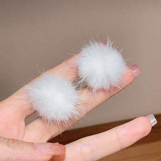 Niche Bông Tai Lông Chồn Sang Trọng Phong Cách Hàn Quốc